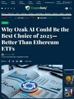 Why Ozak AI Could Be the Best Choice of 2025—Better Than Ethereum ETFs - Crypto Daily