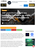 XRP and ETH investors are turning to QuidMiner to easily earn $ 3,000 in daily passive income  | Live Bitcoin News