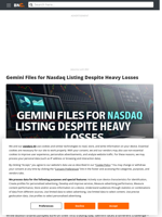 Gemini Files for Nasdaq Listing Despite Heavy Losses - Brave New Coin