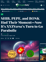 SHIB, PEPE, and BONK Had Their Moment—Now It’s XYZVerse’s Turn to Go Parabolic - Crypto Daily
