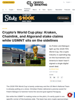 Crypto's World Cup play: Kraken, Chainlink, and Algorand stake claims while USMNT sits on the sidelines