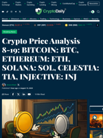 Crypto Price Analysis 8-19: BITCOIN: BTC, ETHEREUM: ETH, SOLANA: SOL, CELESTIA: TIA, INJECTIVE: INJ - Crypto Daily