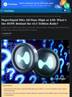 Hyperliquid (HYPE) Token Nears $40 All Time High as Flips to $1 Billion Bitcoin Short