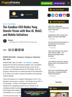 The Sandbox CEO Robby Yung Unveils Vision with New AI, Web3, and Mobile Initiatives