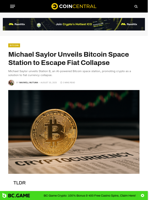 Michael Saylor Unveils Bitcoin Space Station to Escape Fiat Collapse - CoinCentral