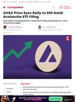 AVAX Price Eyes Rally to $50 Amid Avalanche ETF Filing - Coinspeaker