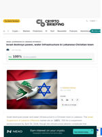 Israel destroys power, water infrastructure in Lebanese Christian town