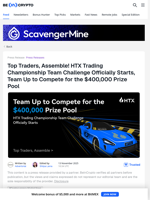HTX Trading Championship Opens $400K Team Challenge