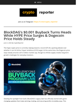 BlockDAG’s $0.001 Buyback Turns Heads While HYPE Price Surges & Dogecoin Price Holds Steady