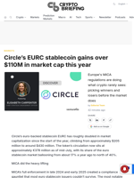 Circle's EURC stablecoin gains over $110M in market cap this year