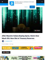 After Massive Solana Buying Spree, Here’s How Much SOL Now Sits In Treasury Reserves | Bitcoinist.com
