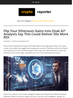 Flip Your Ethereum Gains Into Ozak AI? Analysts Say This Could Deliver 50x More ROI