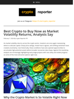 Best Crypto to Buy Now as Market Volatility Returns, Analysts Say