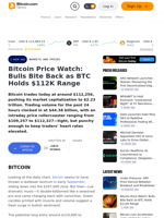 Bitcoin Price Watch: Bulls Bite Back as BTC Holds $112K Range – Markets and Prices Bitcoin News