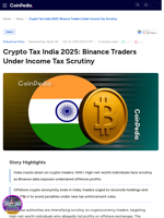 Crypto Tax India 2025: Binance Traders Under Income Tax Scrutiny