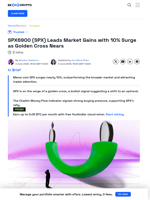 SPX Token Price Rises as Golden Cross Nears