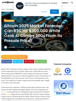 Bitcoin 2025 Market Forecast: Can BTC Hit $300,000 While Ozak AI Climbs 200x From Its Presale Price? | Live Bitcoin News