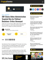 SBF Claims Biden Administration Targeted Him for Political Donations: Critics Unswayed