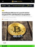 CoinShares Moves to Launch Active Crypto ETFs with Bastion