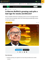 Is Warren Buffett’s Growing Cash Stash a Bad Omen for Bitcoin?