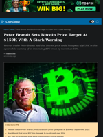 Peter Brandt Sets Bitcoin Price Target At $150K With A Stark Warning