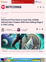 Ethereum Price Close to Cycle Top, Unilabs Attracts New Traders With Fast-Selling Stage 6 & CMC Listing - 99Bitcoins