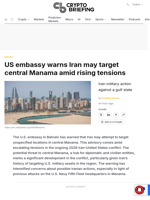 US embassy warns Iran may target central Manama amid rising tensions