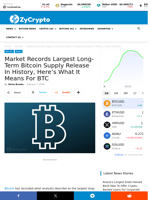 Market Records Largest Long-Term Bitcoin Supply Release In History, Here’s What It Means For BTC ⋆ ZyCrypto