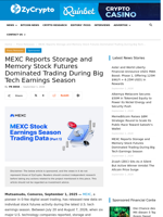 MEXC Reports Storage and Memory Stock Futures Dominated Trading During Big Tech Earnings Season