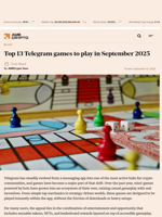 Top 13 Telegram games to play in September 2025 - AMBCrypto