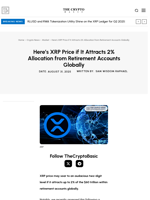 Here’s XRP Price if It Attracts 2% Allocation from Retirement Accounts Globally