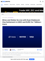 Wirex and Stellar launch USDC and EURC Visa settlement