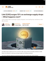 Lido [LDO] surges 13% as exchange supply drops – What happens next? - AMBCrypto