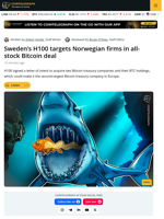 Sweden's H100 to Buy Two Bitcoin Treasury Companies, Surpass 3,500 BTC