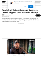 'Terrifying': Solana Founder Reacts to One of Biggest DeFi Hacks in History - U.Today