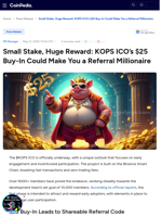 Small Stake, Huge Reward: KOPS ICO’s $25 Buy-In Could Make You a Referral Millionaire