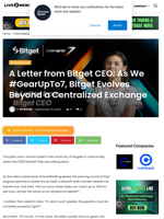 A Letter from Bitget CEO: As We #GearUpTo7, Bitget Evolves Beyond a Centralized Exchange | Live Bitcoin News