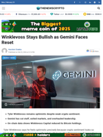 Winklevoss Stays Bullish as Gemini Faces Reset