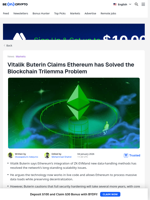 Ethereum Just Solved a Huge Blockchain Problem, Buterin Claims