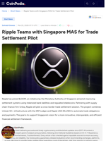 Ripple Teams with Singapore MAS for Trade Settlement Pilot
