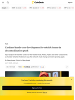 Cardano hands core software over to outside developers to achieve full decentralization