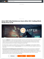 Aster DEX Fully Reimburses Users After XPL Trading Glitch Sends Price to $4 - Brave New Coin