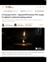 LIT pumps 12.5% - SpaceX IPO drives 74% surge in Lighter’s notional trading volume - AMBCrypto