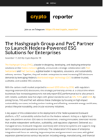 The Hashgraph Group and PwC Partner to Launch Hedera-Powered ESG Solutions for Enterprises