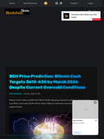 BCH Price Prediction: Bitcoin Cash Targets $615-630 by March 2026 Despite Current Oversold Conditions - Blockchain.News