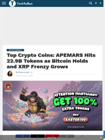 Top Crypto Coins: APEMARS Hits 22.9B Tokens as Bitcoin Holds and XRP Frenzy Grows - TechBullion