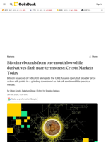 Bitcoin claws back from monthly low as altcoins outperform: Crypto Markets Today