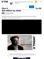 Elon Musk's Grok Predicts Bitcoin to Hit $25 Million by 2046