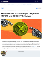 XRP News: SEC Acknowledges Grayscale’s XRP ETF and DOGE ETF Initiatives
