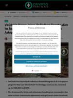 VeChain News: New VeBetter Grants Aim to Accelerate Real-World Blockchain Adoption - Crypto News Flash
